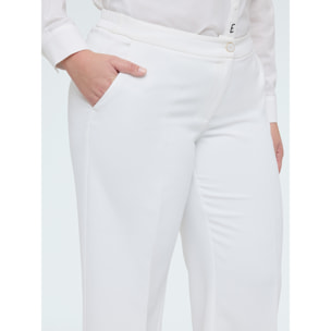 Fiorella Rubino - Pantaloni Wide Leg in tessuto fluido stretch - Bianco
