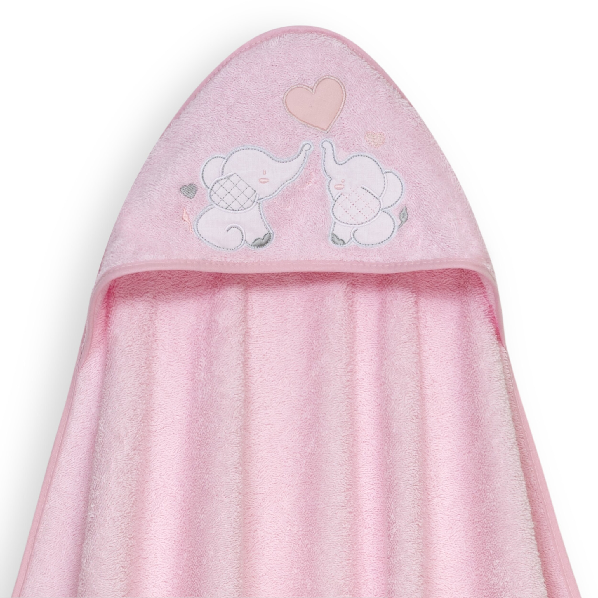 Capa Baño 1X1 Mod Parejita Elefante+Gorro Rosa