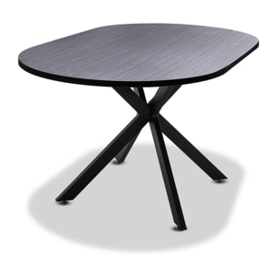 Marui Big - Tavolo da pranzo ovale in legno e metallo con piede centrale Kiso 180x100 cm - legno nero