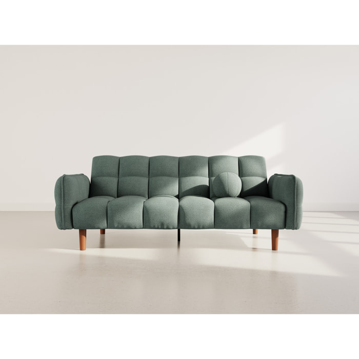 Adam - Canapé convertible clic-clac 2 places en tissu texturé - Vert