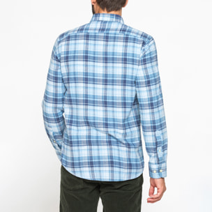 CAMICIA FANTASIA IN FLANELLA LEGGERA CON PREGIATO FILATO MELANGE