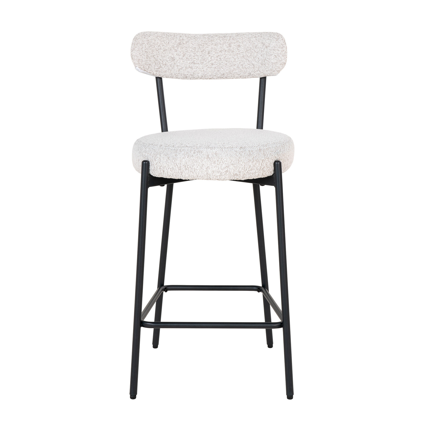 Ivanec - tabouret de bar - en tissu bouclette - Noir / Blanc