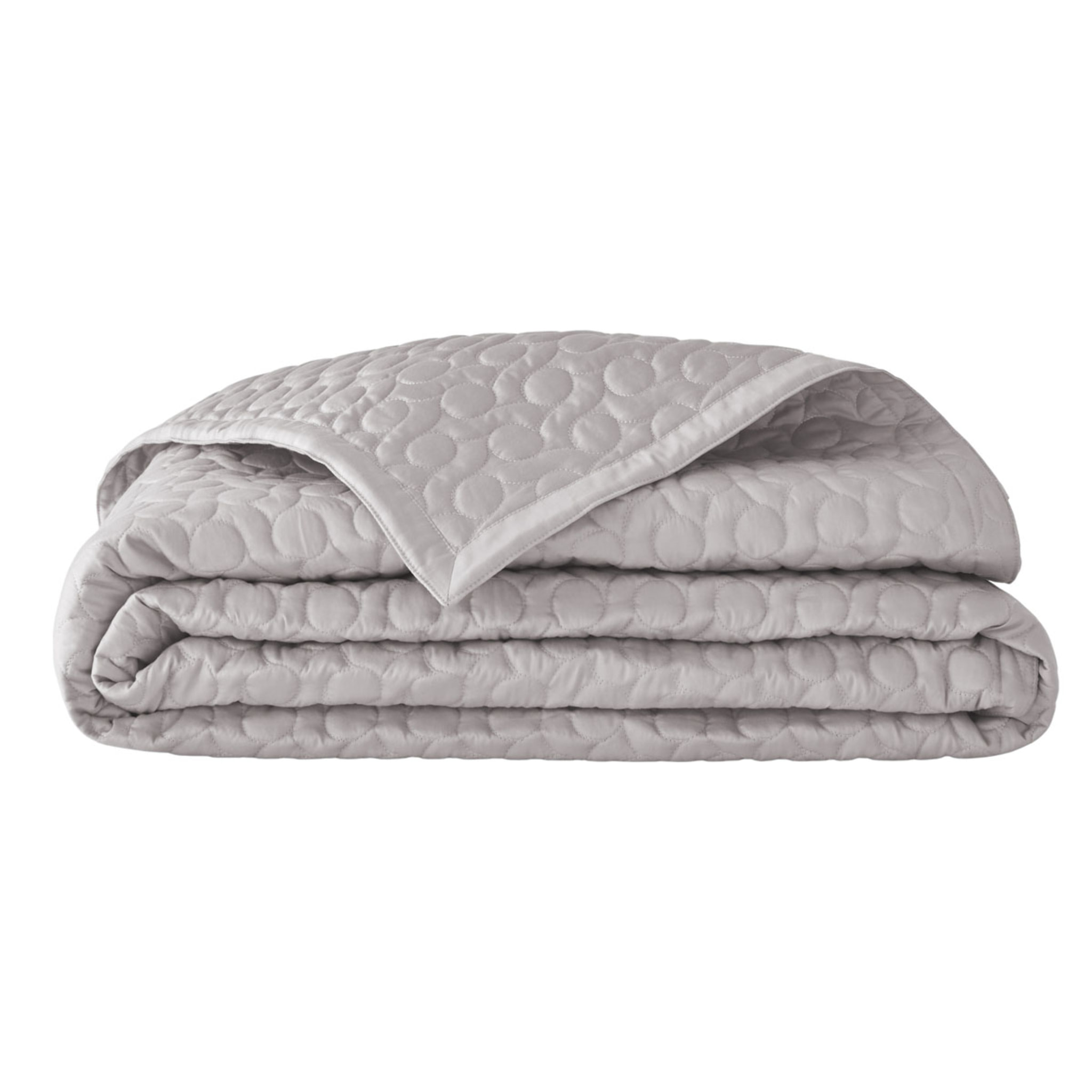 Couvre-lit matelassé uni en satin de coton bio, POESIE, Gris