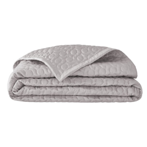 Couvre-lit matelassé uni en satin de coton bio, POESIE, Gris