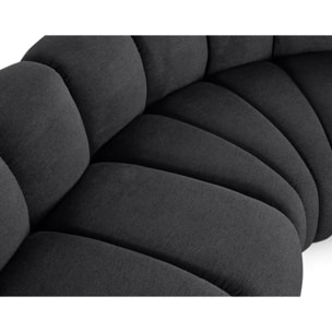 Debbie - canapé modulable d'angle gauche 4 places avec accoudoir en tissu texturé - Noir