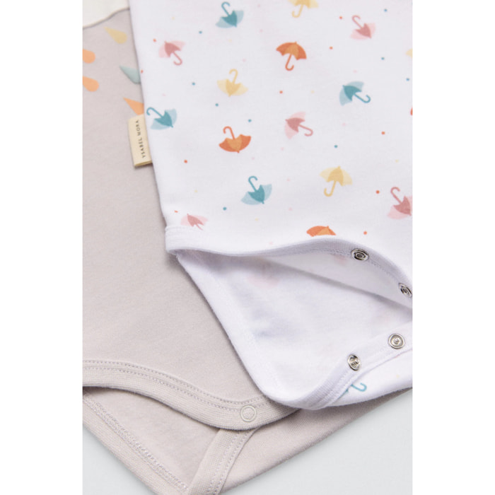 Confezione da 2 body a maniche lunghe per neonato Rainy Day