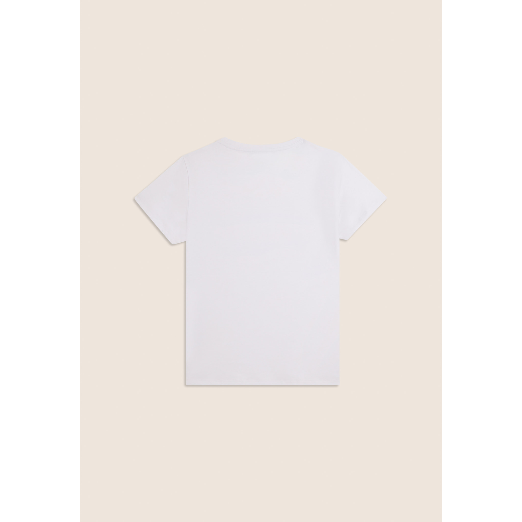 T-shirt con strass e inserto in mesh