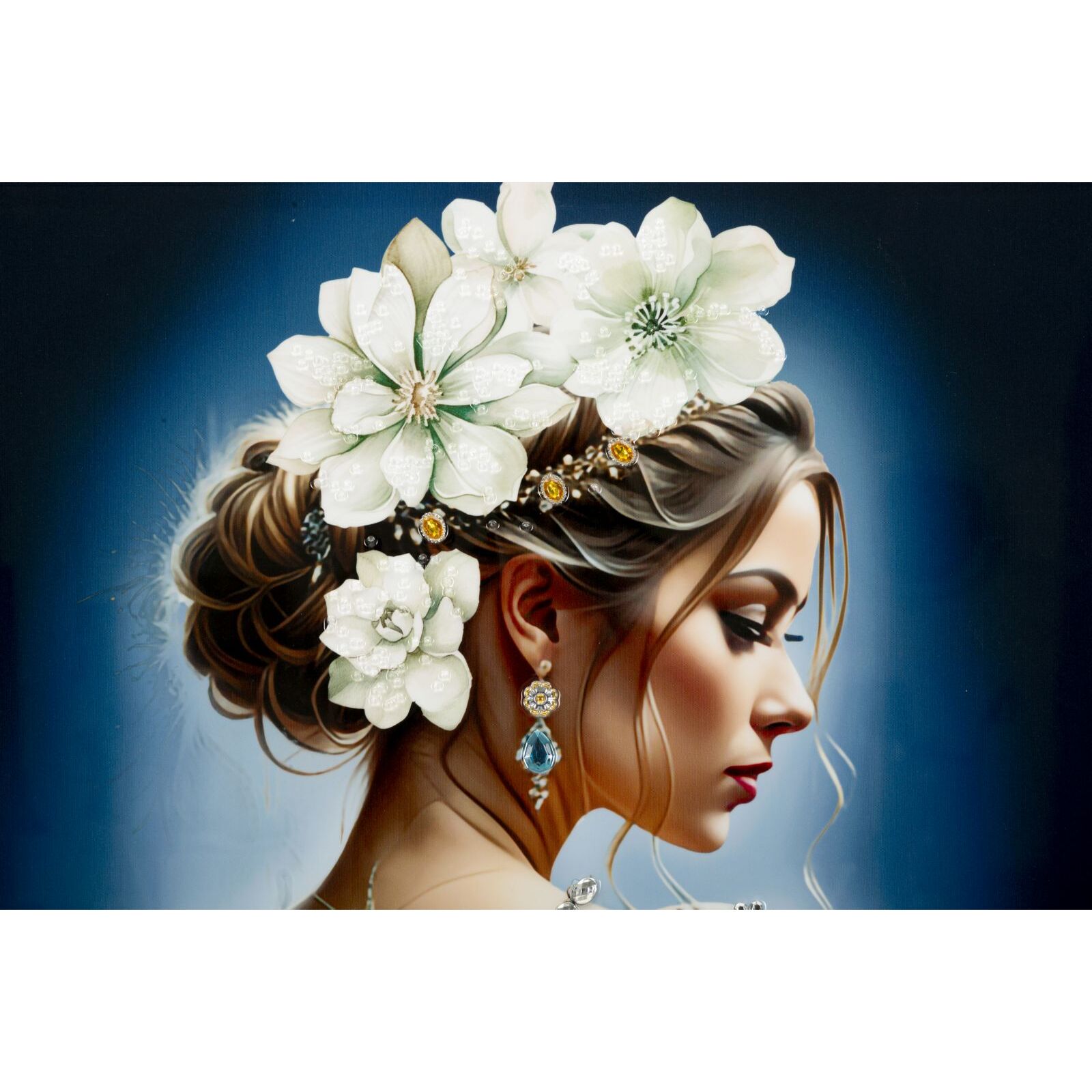 DIPINTO SU TELA LACCATO ISABEL C/CORNICE -A- CM 72X4X102