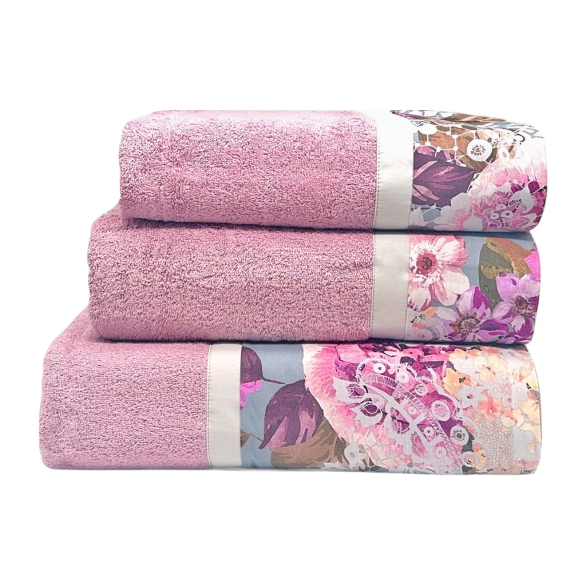 Set Spugna RICAMO 3 Pezzi: Viso+Ospite+Telo Bagno