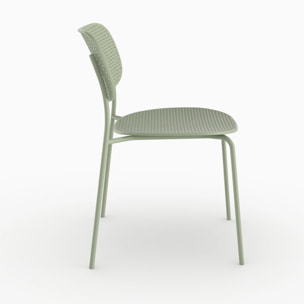 Lot de 2 chaises de jardin empilables Géa en plastique vert pastel - Géa