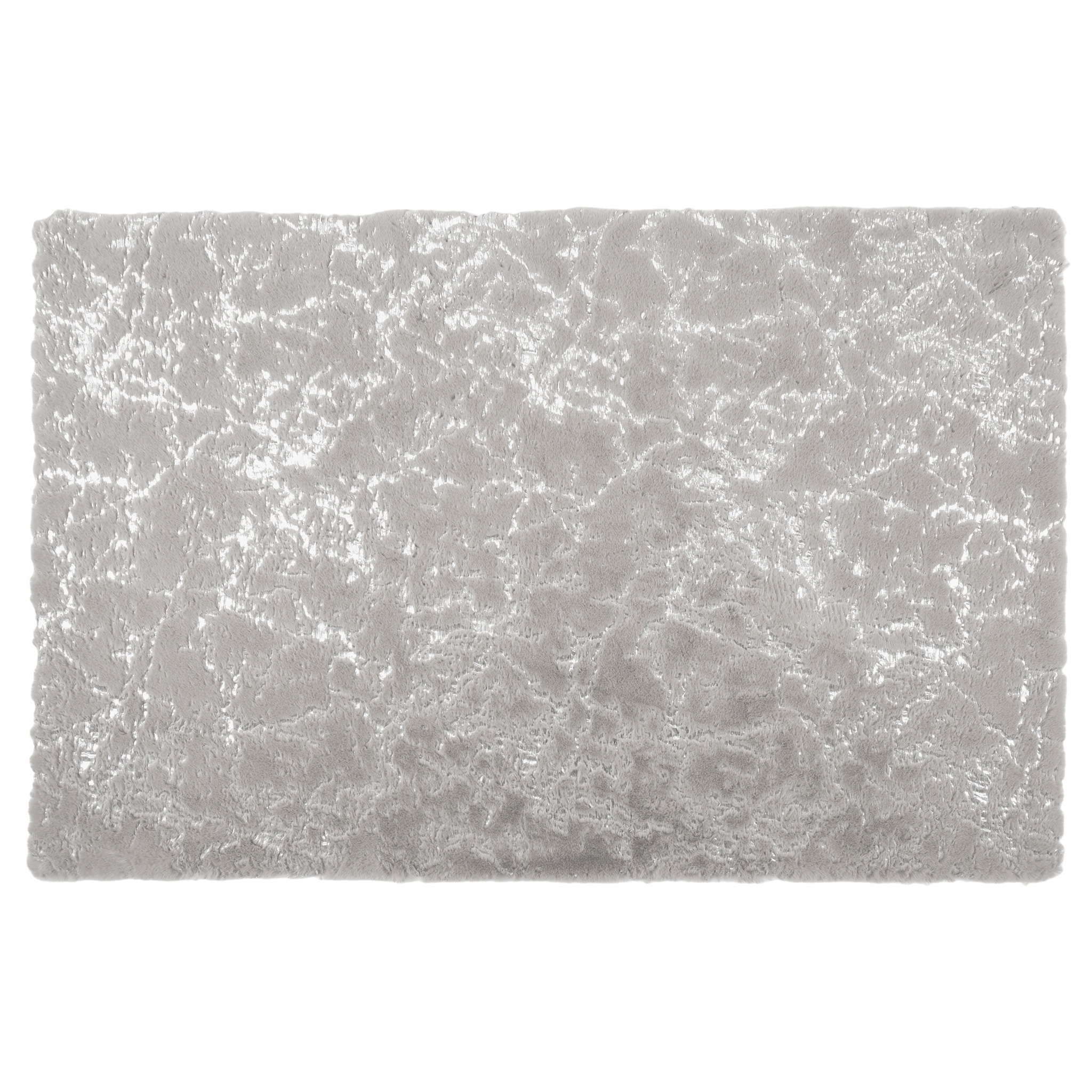 Tapis Imit Fourrure Imp Argente Gris 120x170cm