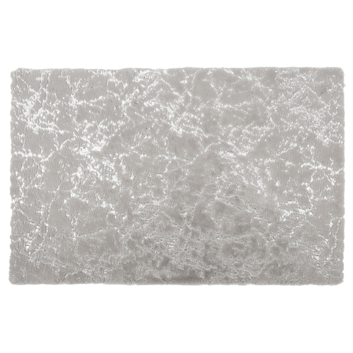 Tapis Imit Fourrure Imp Argente Gris 120x170cm