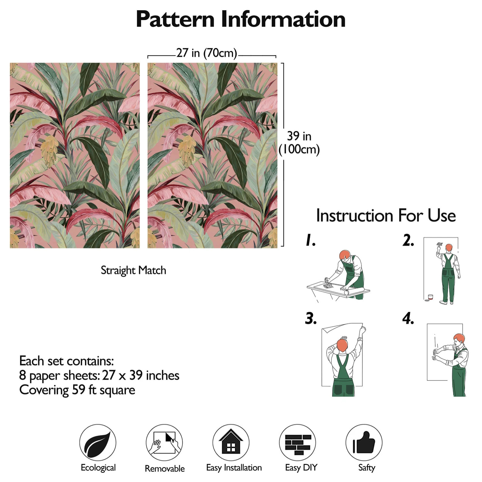 Carta da Parati Bosco Tropicale Rosa