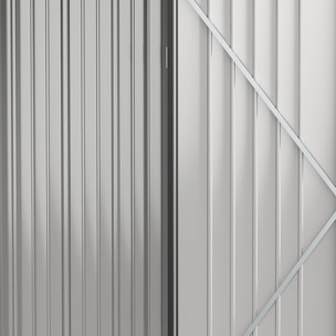 Cobertizo de Jardín Exterior 1,34 m² 161,5x94,5x196 cm Caseta de Jardín Exterior Metálica con 1 Puerta y Cerradura para Almacenamiento de Herramientas para Patio Terraza Negro Carbón