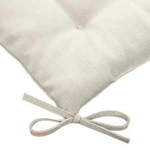 Galette de chaise carrée 4 points "Korai" blé 40x40x4cm en polyester