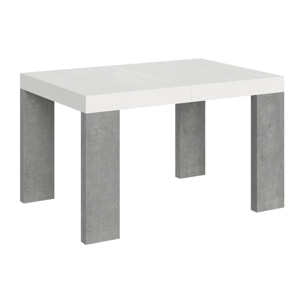 Table Roxell Mix Extensible dessus Frêne Blanc structure Ciment 90x130 Allongée 390