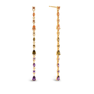 Pendientes Cascade Glam Baño Oro