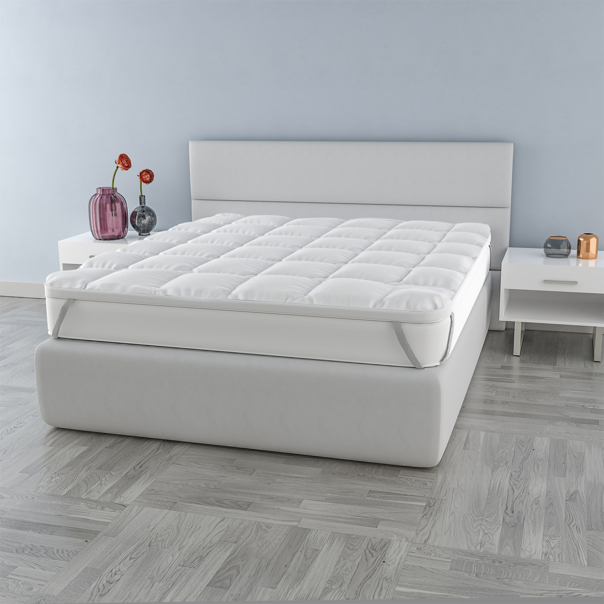 TOPPER PLUS TRAPUNTATO CON ELASTICI - Made in Italy