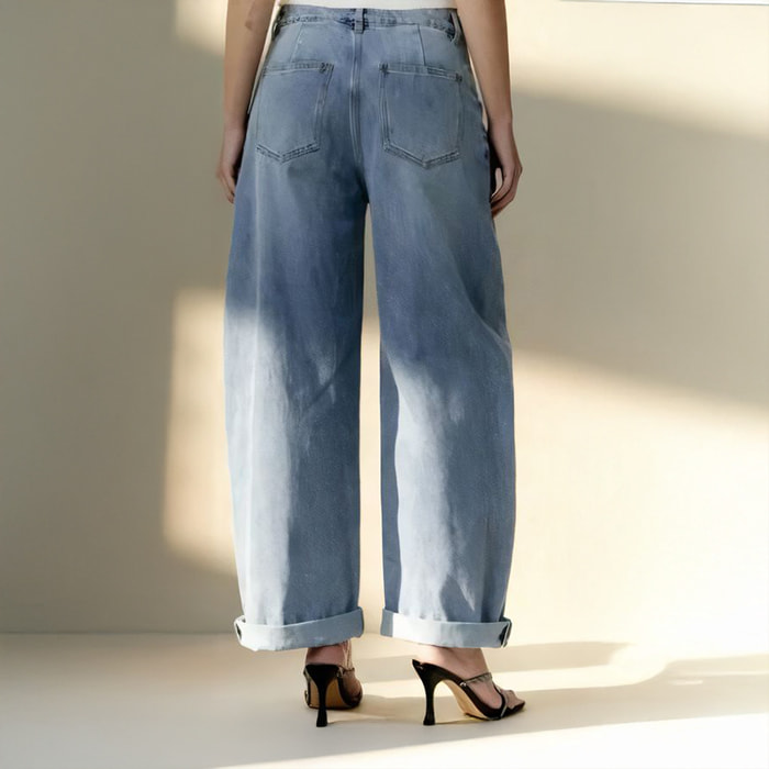 Jeans - taglio ampio - blu denim