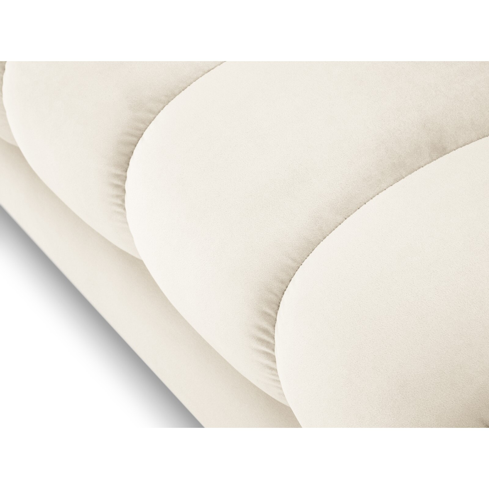 Méridienne gauche "Bali" en velours beige clair