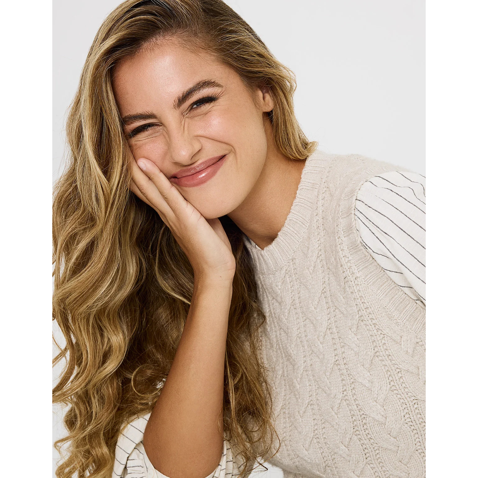 Chaleco Punto Grueso Beige - Alpica