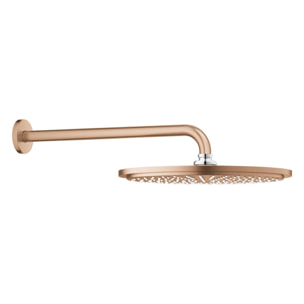 Ensemble douche de tête et bras 380 mm, 1 jet - Warm Sunset brossé