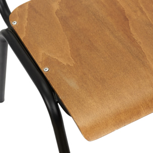 Chaise Ecolier Noir - Lot De 4