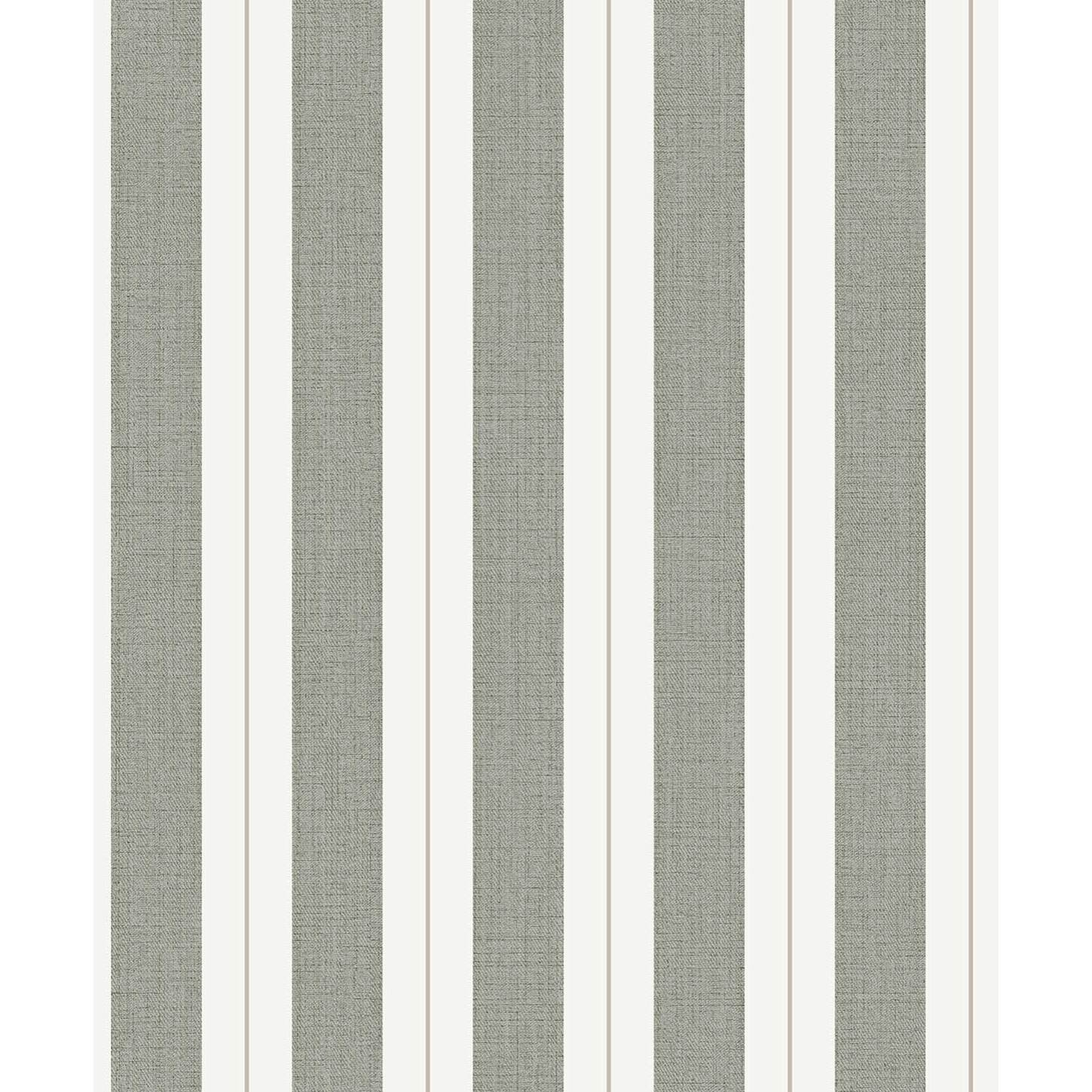 Papier peint rayures tissé gris foncé filet or