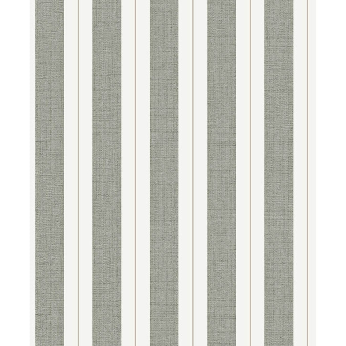 Papier peint rayures tissé gris foncé filet or