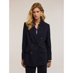 Motivi - Chaqueta larga cruzada - Azul