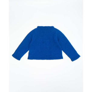 CHAQUETA PUNTO ALGODÓN ORGÁNICO AZUL ELÉCTRICO