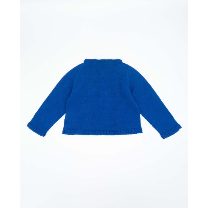 CHAQUETA PUNTO ALGODÓN ORGÁNICO AZUL ELÉCTRICO