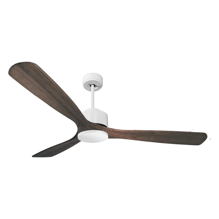 Ventilateur de plafond Réversible  Thermostat Wifi Moteur à courant continu Toits en pente Télécommande Hypersilence Mémoire Shopify Vendible (AUTOMATIQUE) 40   W Blanc