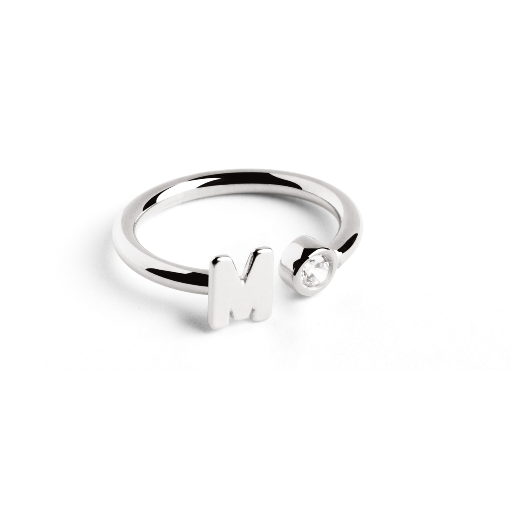 Anelli Personalized Letter Spark in Argento
