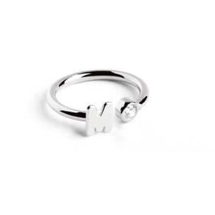 Anelli Personalized Letter Spark in Argento