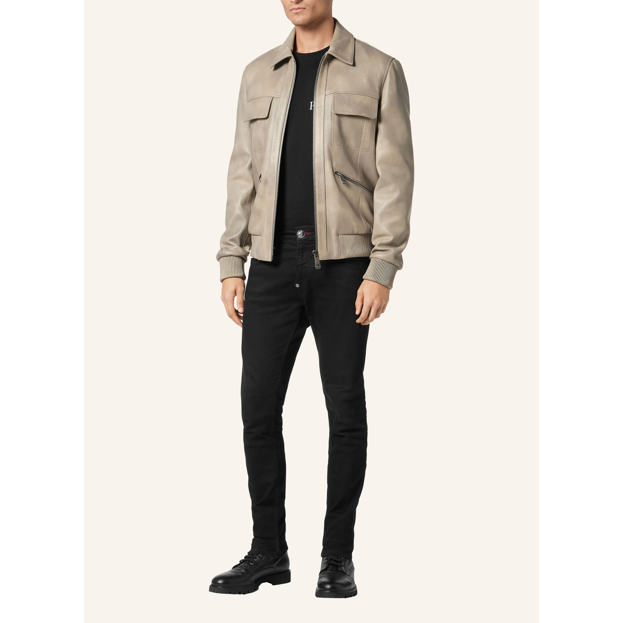 PHILIPP PLEIN Leather Bomber
