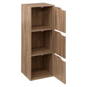 Étagère 3 cases avec portes "Mix N' Modul" effet chêne naturel