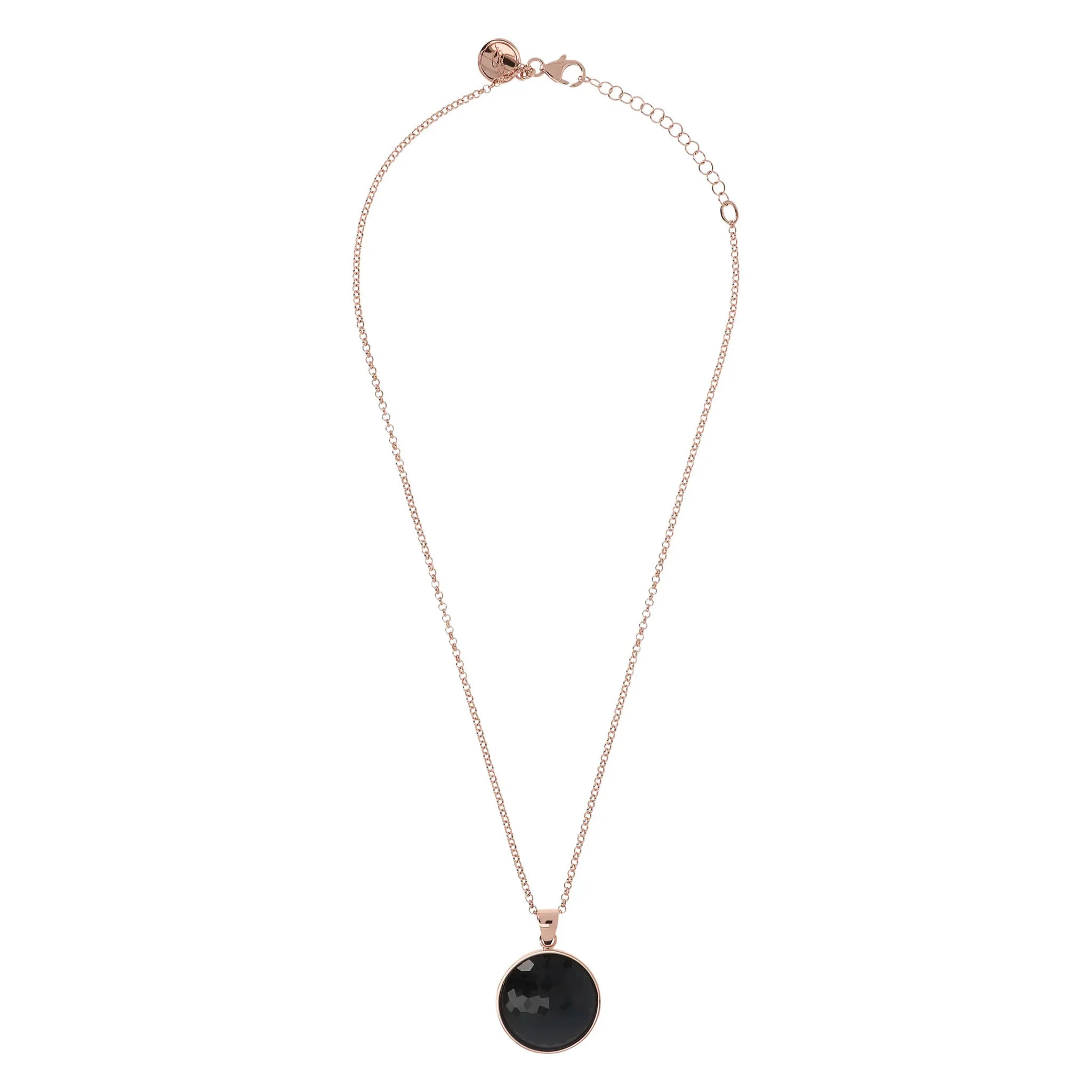 Collana con Pendente in Pietra Naturale Sfaccettata Quarzo Rosso