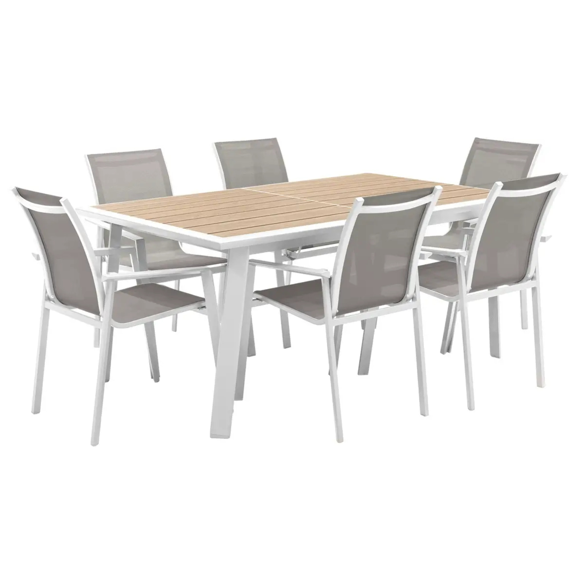 Table de jardin extensible Pavane Lin & Blanc