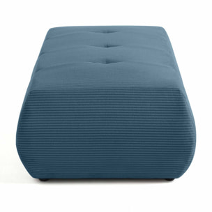 Onyx - pouf d'appoint - en velours côtelé - Bleu