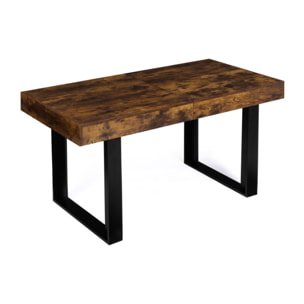 Tables à manger extensibles Brixton - Bois vieilli - Noir