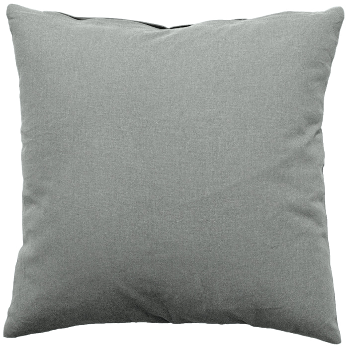Coussin déhoussable uni en coton - Gris clair