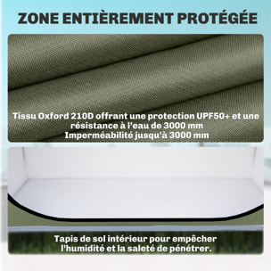 Tente à vélo - abri vélo - 2 vélos max. - 200 x 80 x 170 cm - vert