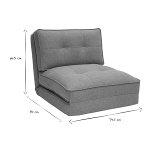 Chauffeuse 1 place convertible en tissu terracotta SALLY