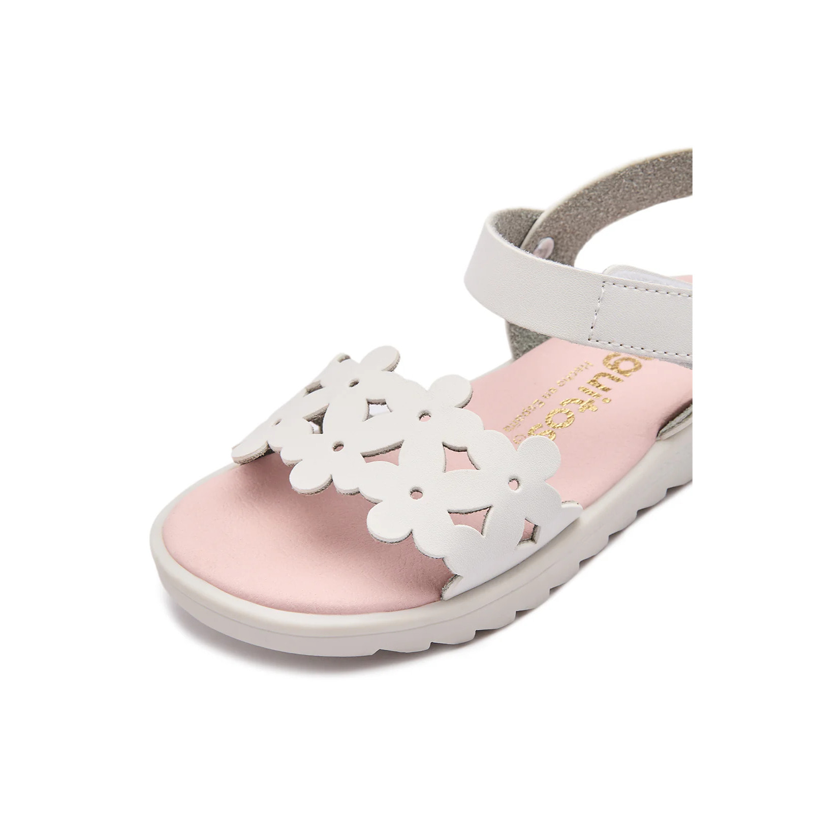 Sandalias de Niña con Diseño de Flor en Blanco