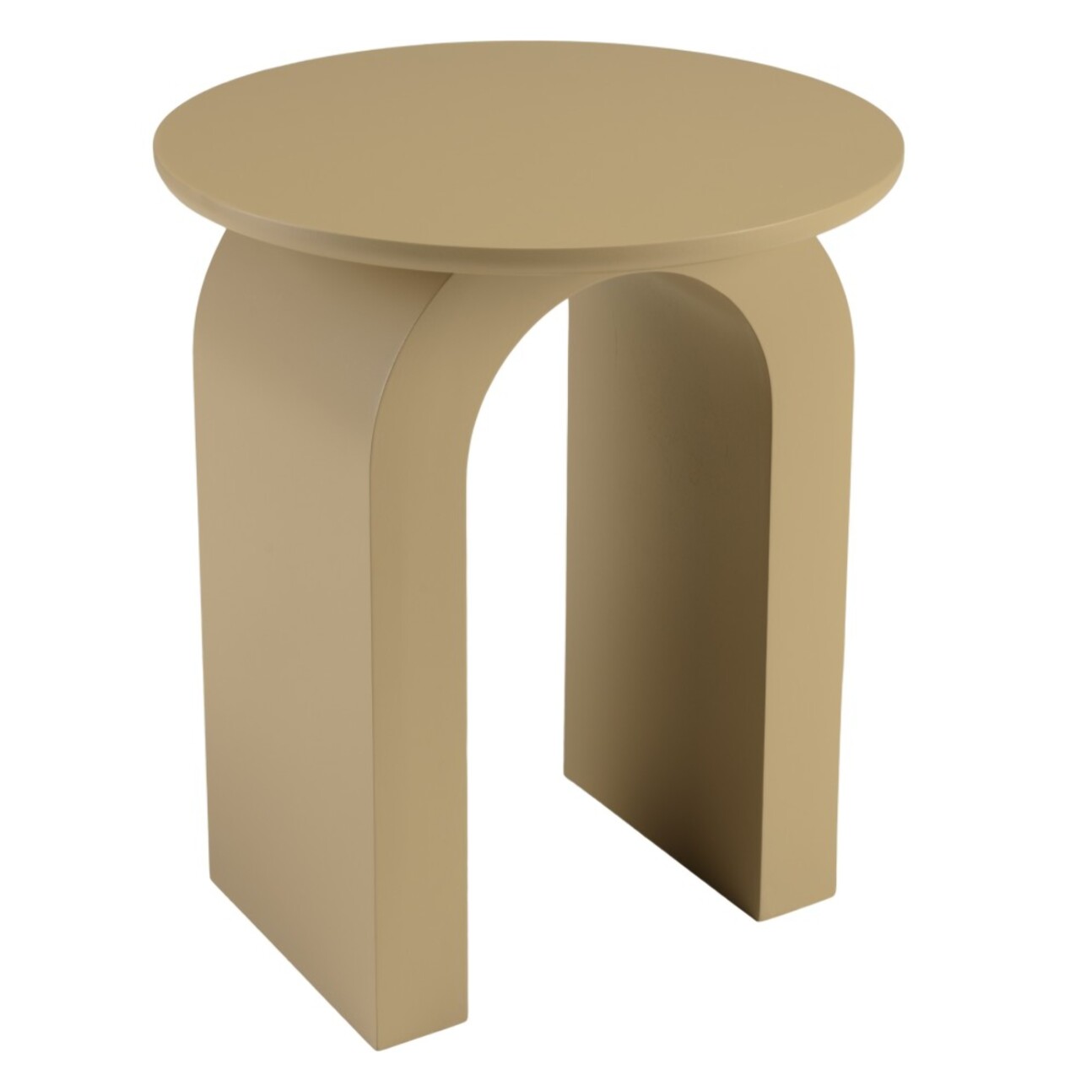 AGATHE - Table d'appoint ronde en bois laqué taupe D40cm