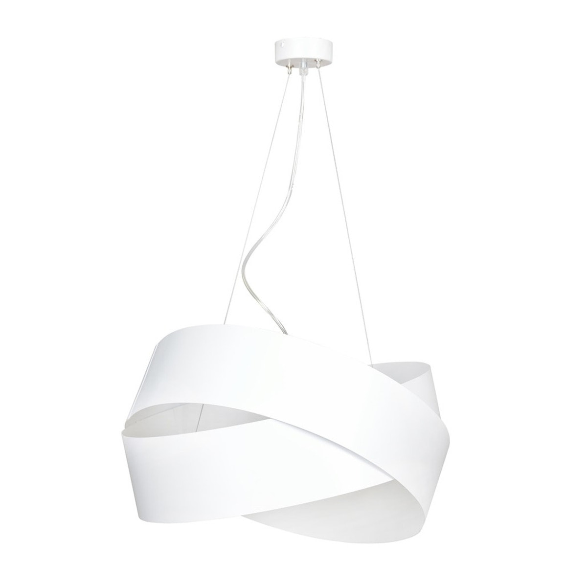 Lampada a sospensione Vieno in acciaio bianco opaco