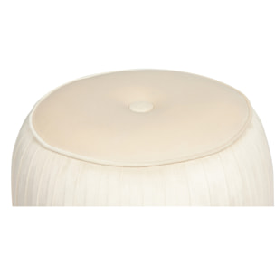 Pouf in velluto Lyla crema con base dorata