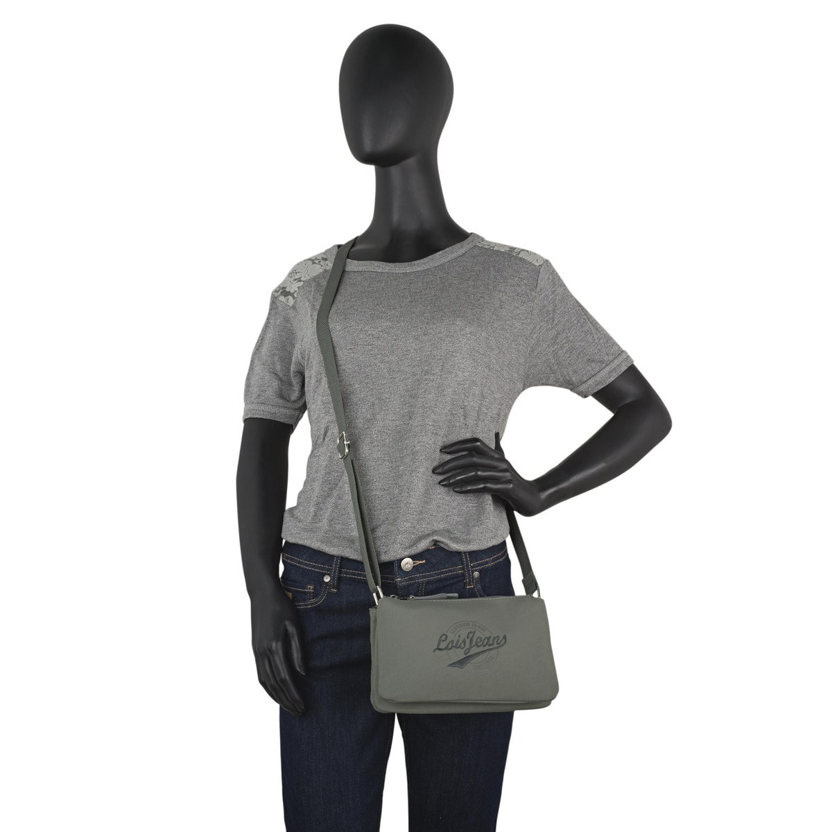 Bolso Bandolera Mujer Sint/Pu Lois Pyramid Verde Kaki