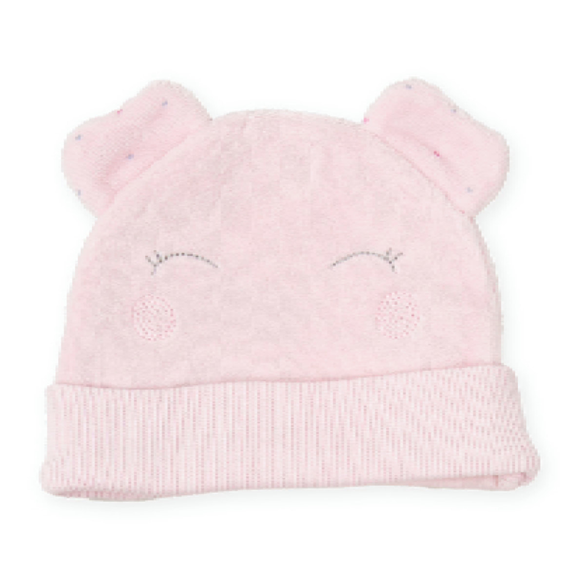 Gorro y manoplas . - Rosa